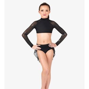 Body wrappers performance sparkle mesh crop top